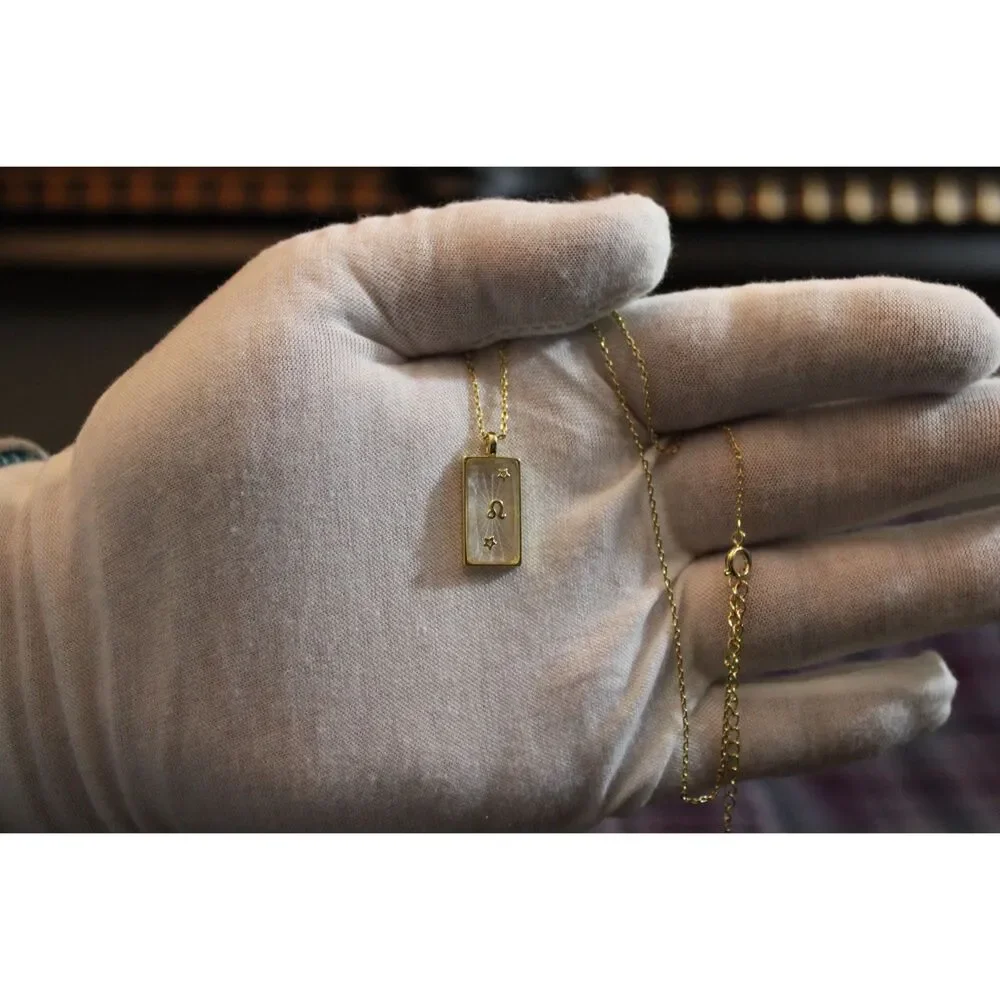 NWT Leo Zodiac Sign 14K Gold Dipped Cubic Zirconia  Pendant Necklace
